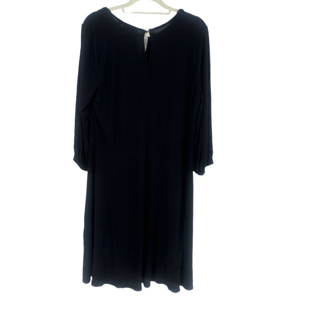 Apt. 9 Black Textured Weave A-Line Swing Dress Medium - Picture 4 of 5